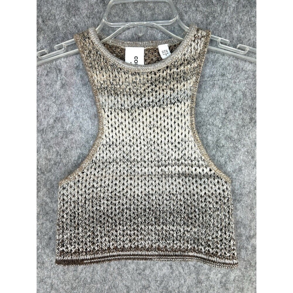 Collusion Tank Top Crochet Open Knit Racerback Boho Coastal Chic Size 2